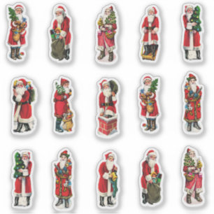 Vintage Christmas Santa Envelope Seals Set