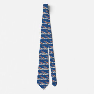 Vintage Christmas, Santa Flying Sleigh w Reindeer Tie
