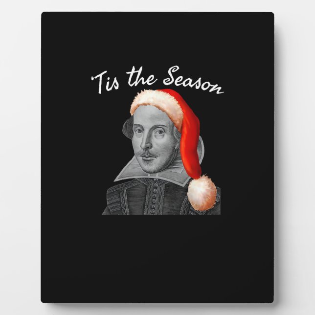 Vintage Christmas Santa Hat Funny Tis Season Plaque (Front)