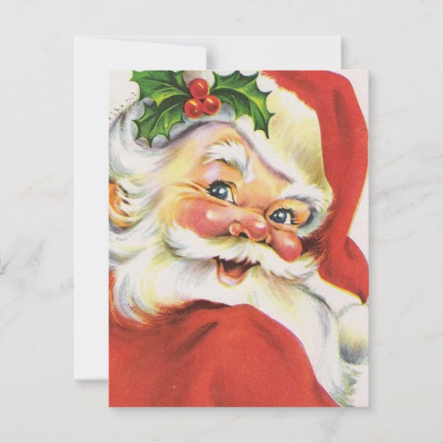Vintage Christmas Santa Holiday Card (Front)