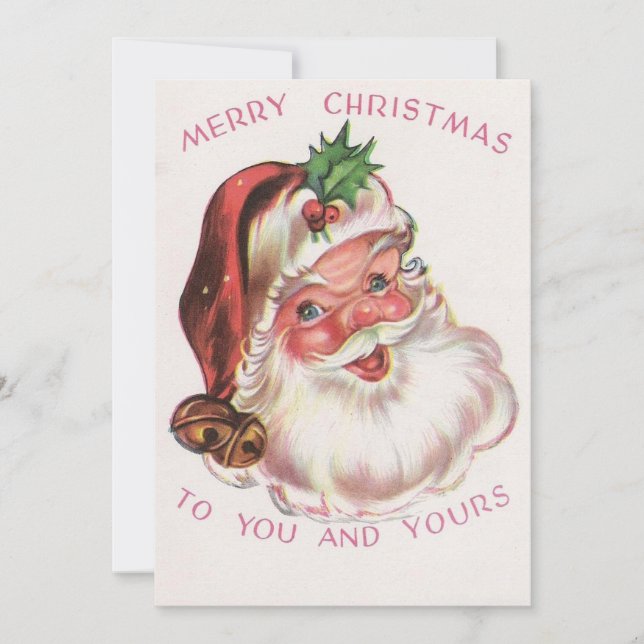 Vintage Christmas Santa Holiday Card (Front)