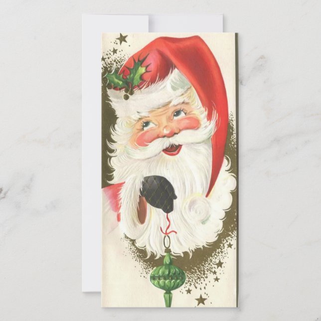 Vintage Christmas Santa Holiday Card (Front)
