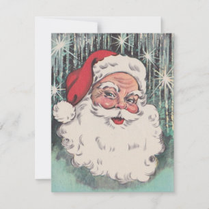 Vintage Christmas Santa Holiday Card