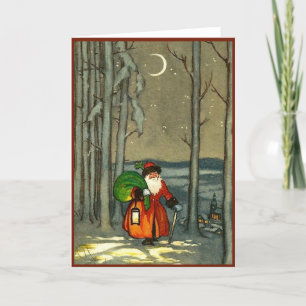 Vintage Christmas Santa Holiday Card