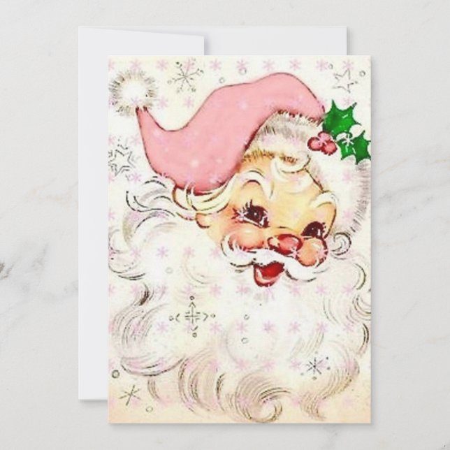Vintage Christmas Santa  Holiday Card (Front)