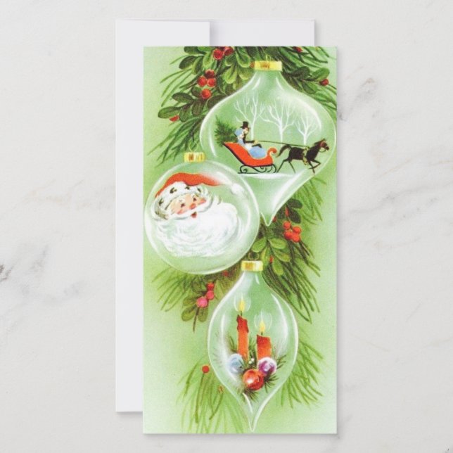 Vintage Christmas Santa Holiday Card (Front)