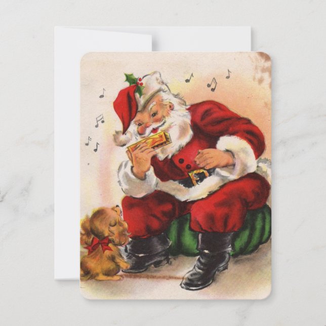 Vintage Christmas Santa Holiday Card (Front)
