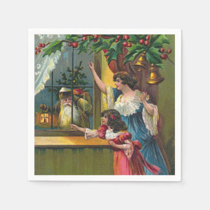 Vintage Christmas Santa Holiday paper napkins