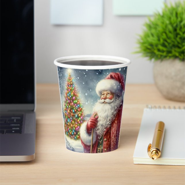 Vintage Christmas Santa Holiday Party Paper cup (Insitu)