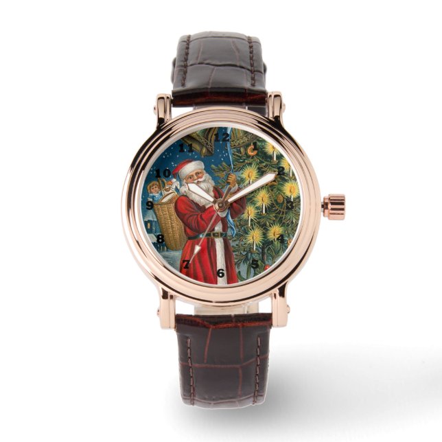 vintage Christmas Santa Holiday Watch (Front)
