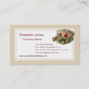 Vintage Christmas Santa in a Classic Antique Car Business Card