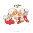 Vintage Christmas Santa Kissing Mrs Claus