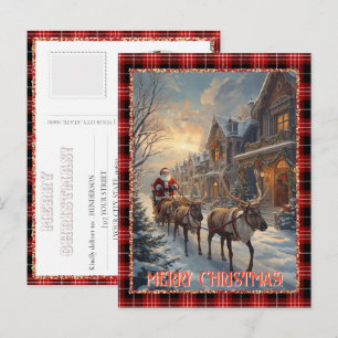 Vintage Christmas Santa Personalised Photo Classic Holiday Postcard