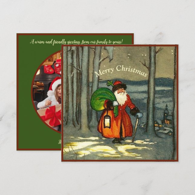 Vintage Christmas Santa Photo Card  (Front/Back)