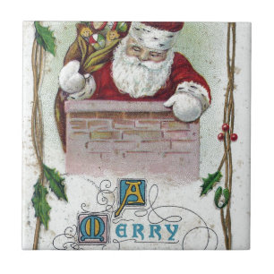 Vintage Christmas Santa Tile