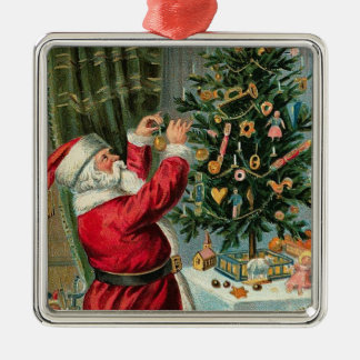 Vintage Christmas Santa Tree Decorating-Ornament Metal Tree Decoration