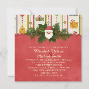 Vintage Christmas Santa Wedding Invite