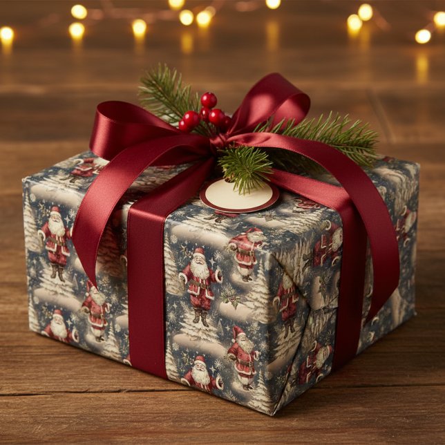 Vintage Christmas Santa Wrapping Paper (Creator Uploaded)