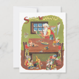 Vintage Christmas, Santa's Workshop Invitation
