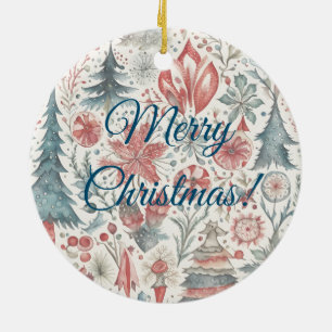 Vintage Christmas Scandinavian Design Ceramic Tree Decoration