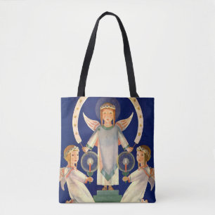 Vintage Christmas, Scandinavian Santa Lucia Angels Tote Bag