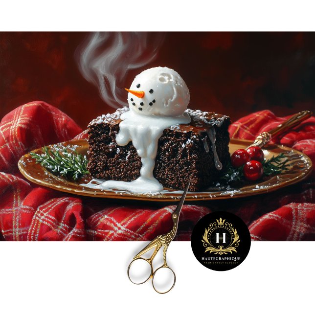 Vintage Christmas Scene Brownie Decoupage  Tissue Paper (Creator Uploaded)