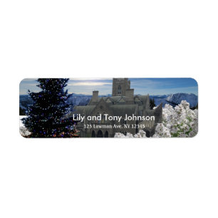 Vintage Christmas Scene Label