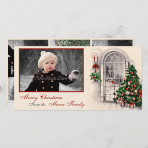 Vintage Christmas Scene Photo Card