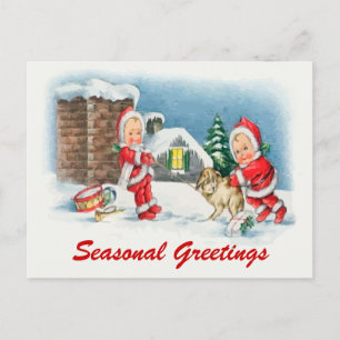 Vintage christmas scene postcards