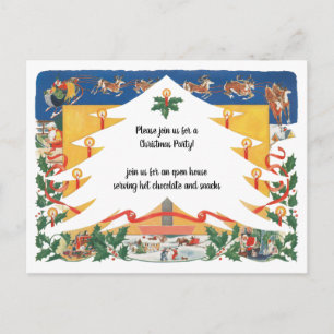 Vintage Christmas Scene with Santa Claus Postcard