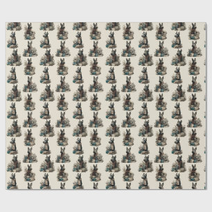 Vintage Christmas Scotties Wrapping Paper