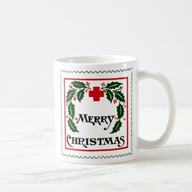 VINTAGE CHRISTMAS SEAL CARD COFFEE MUG (Right)
