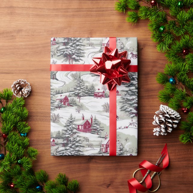 Vintage Christmas Seamless Pattern Wrapping Paper (Holiday Gift)