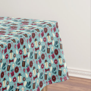 Vintage Christmas Season Gift Doodle Tablecloth