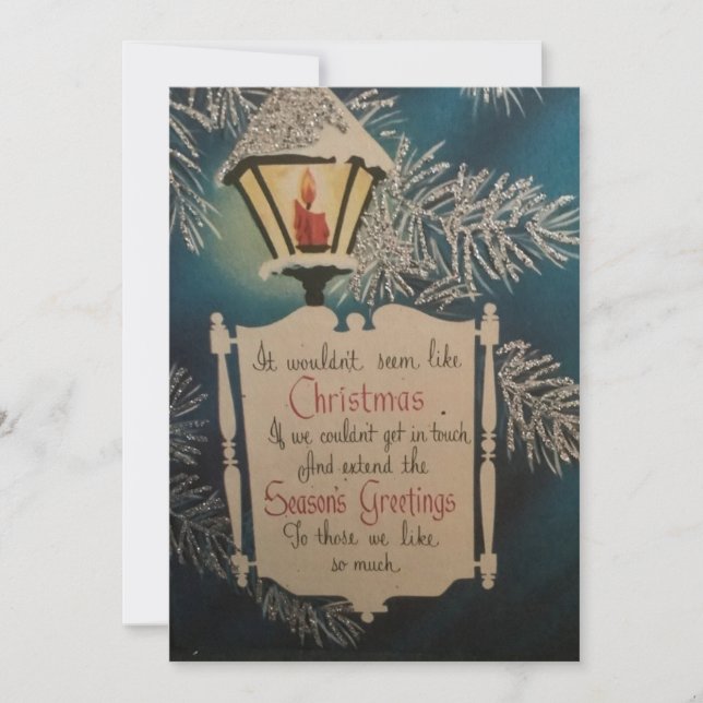 Vintage Christmas Season Greetings Holiday Card (Front)