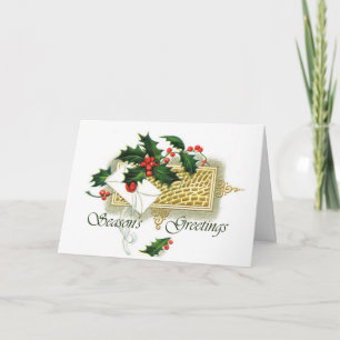 Vintage Christmas Season's Greetings Holiday Card