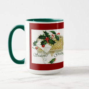 Vintage Christmas Season's Greetings Mug