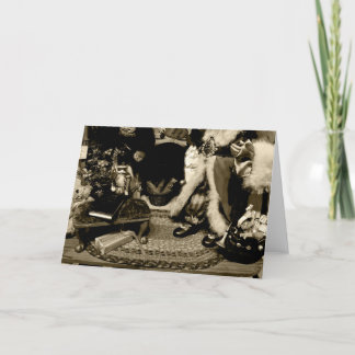 Vintage Christmas Sepia Photo Holiday Card