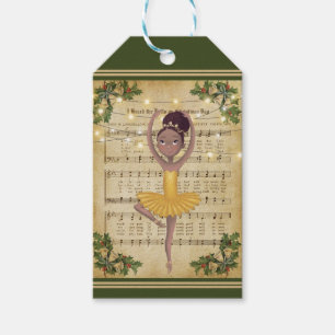 Vintage Christmas Sheet Music and Ballerina Gift Tags