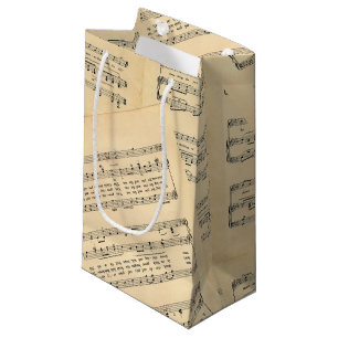 Vintage Christmas Sheet Music Gift Bag