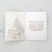 Vintage Christmas Sheet Music Grand Piano Holiday Card (Inside)