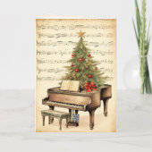 Vintage Christmas Sheet Music Grand Piano Holiday Card (Back)