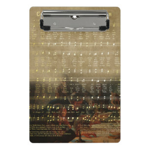 Vintage Christmas Sheet Music Wooden Keepsake Box  Mini Clipboard