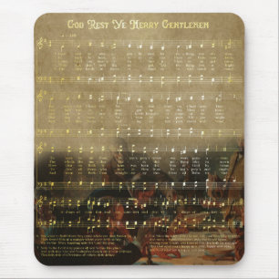 Vintage Christmas Sheet Music Wooden Keepsake Box Mouse Mat