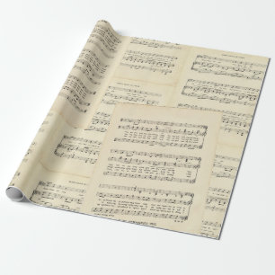 Vintage Christmas Sheet Music Wrapping Paper