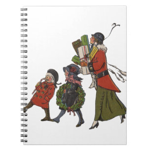 Vintage Christmas Shopping Family Fun Notebook