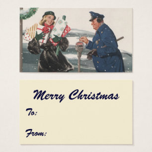 Vintage Christmas, Shopping Presents Policeman