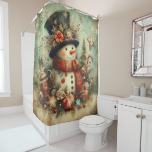 Vintage Christmas Shower Curtain