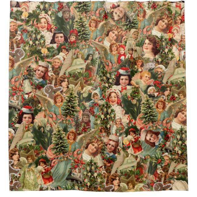 Vintage christmas Shower Curtain (Front)
