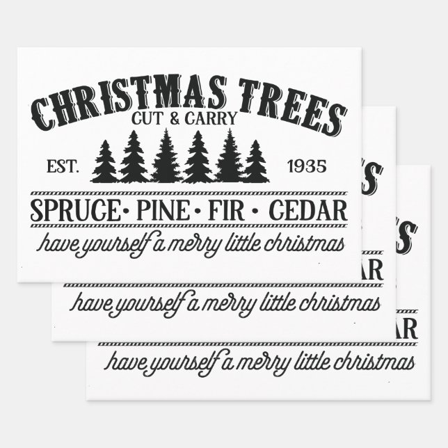 Vintage Christmas Sign Decoupage Decoupaging Wrapping Paper Sheet (Set)